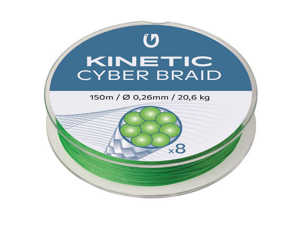 Bild på Kinetic Cyber Braid X8 Fluo Green 150m 0,16mm / 12,0kg