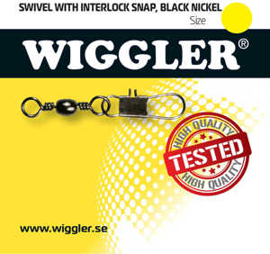 Bild på Wiggler Swivel Interlock Snap Black Nickel (2-10 pack) #4 / 23kg (6 pack)