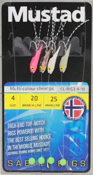 Bild på Mustad Multicolor Shrimp Häckla (4 krokar #4)